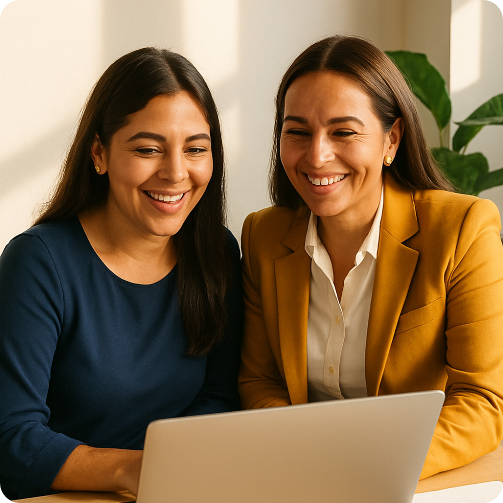Colegas trabajando con confianza